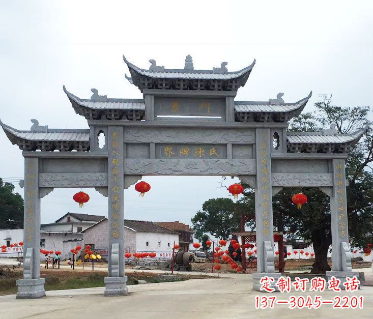 内蒙古精美仿古牌坊石雕