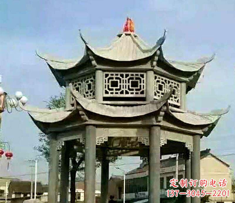 内蒙古精美仿古石凉亭雕塑