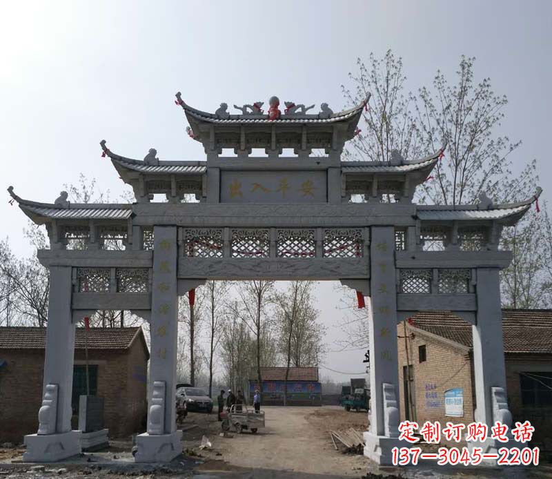 内蒙古仿古石牌坊石雕