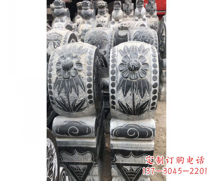 内蒙古仿古石门墩镇宅抱鼓石雕塑