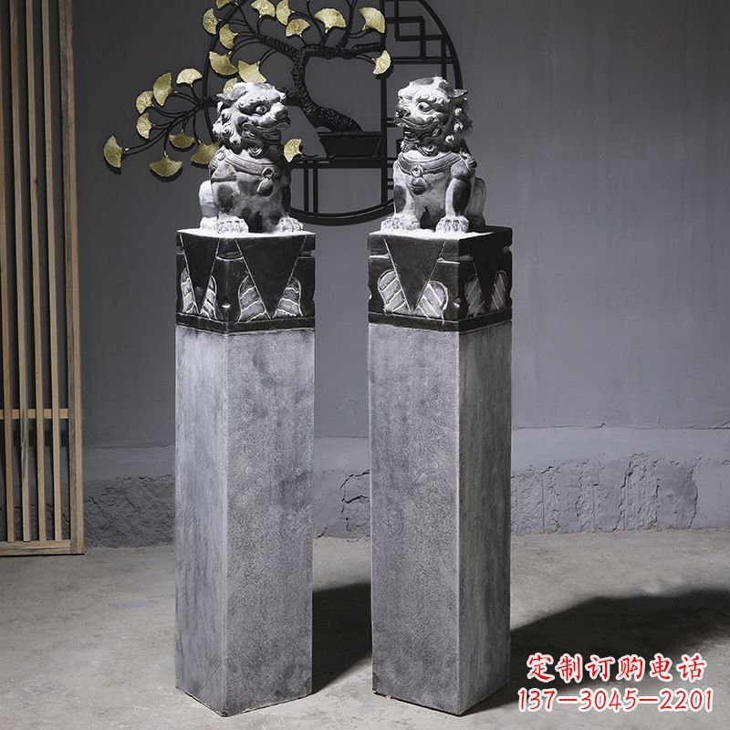 内蒙古仿古石狮子雕塑