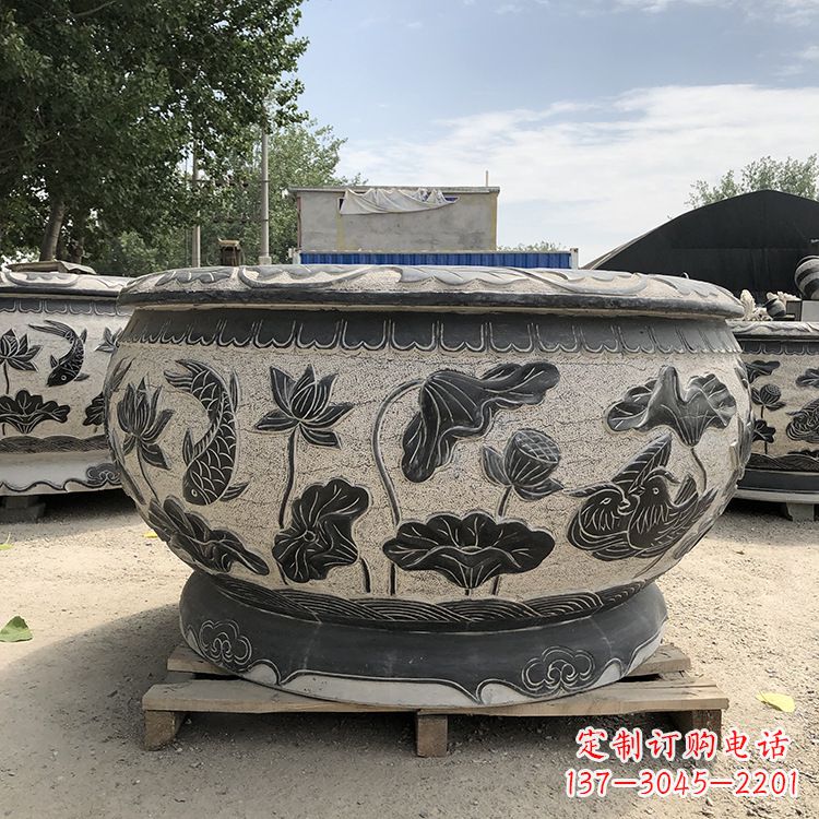 内蒙古精美仿古花盆雕塑