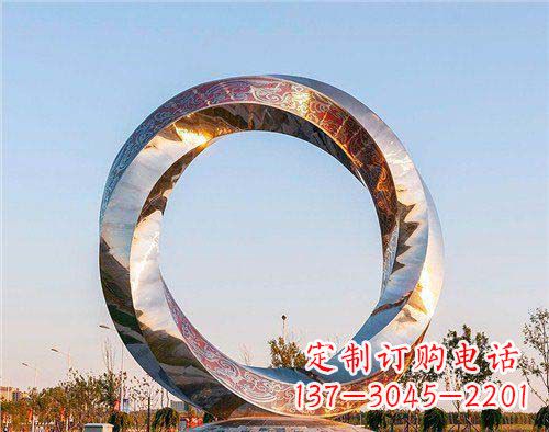 内蒙古精美的不锈钢圆环景观雕塑