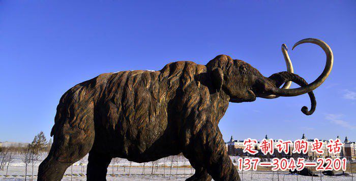 内蒙古公园抽象大象动物铜雕 (2)