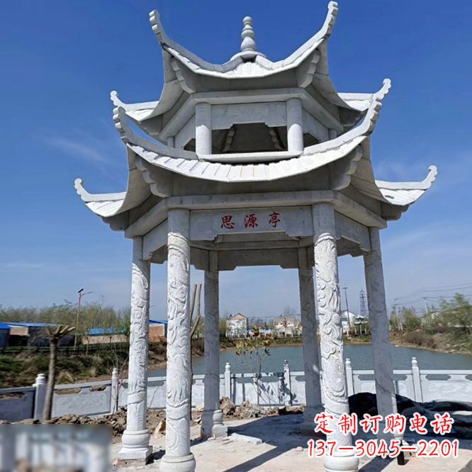 内蒙古公园大理石凉亭