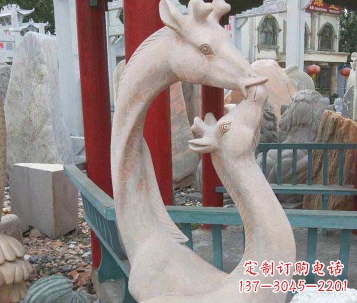 内蒙古中领雕塑-母子鹿动物石雕