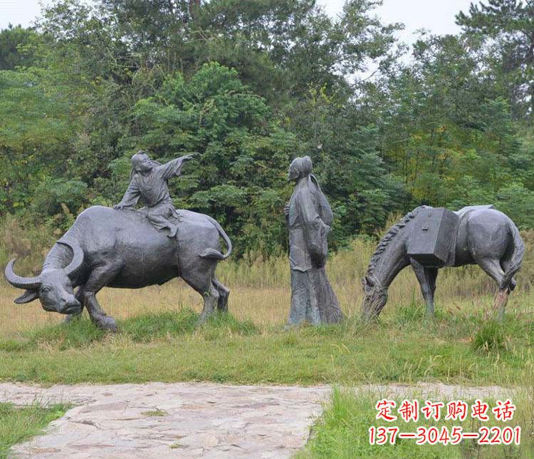 内蒙古杜牧小品铜雕精致雕刻，传递出朴实之美