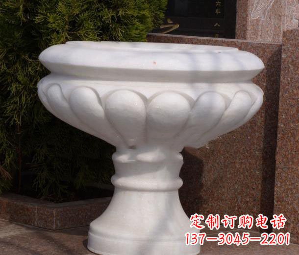 内蒙古中领雕塑——汉白玉花盆石雕