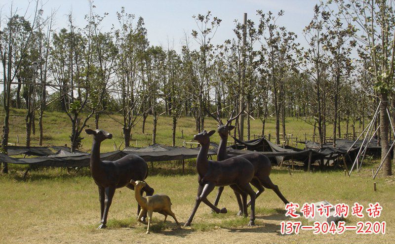 内蒙古优雅雕塑-梅花鹿铜雕