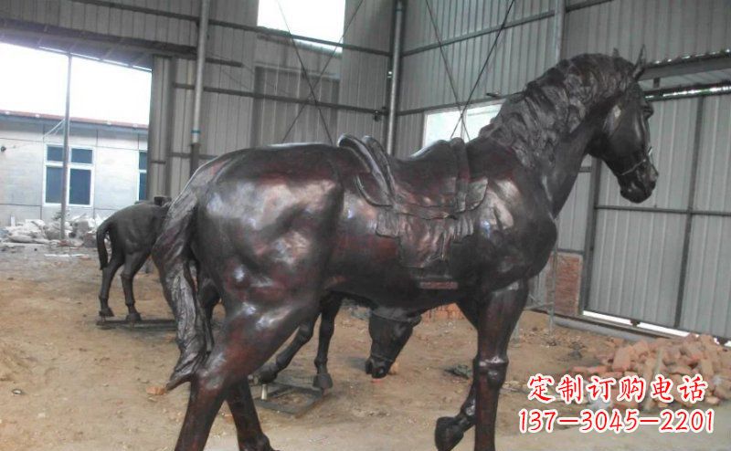 内蒙古公园铜马动物铜雕