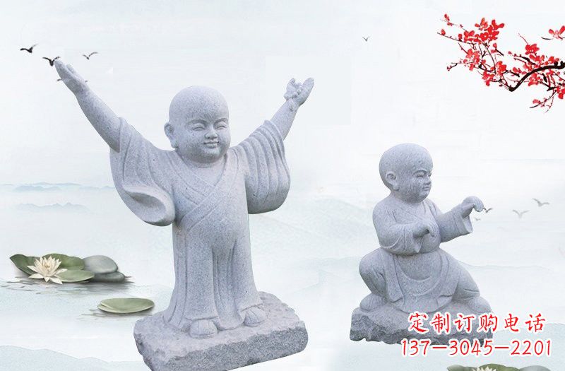 内蒙古中领雕塑精美的和尚石雕