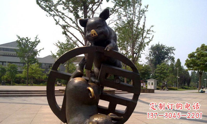 内蒙古优雅而富有表现力的动物铜雕