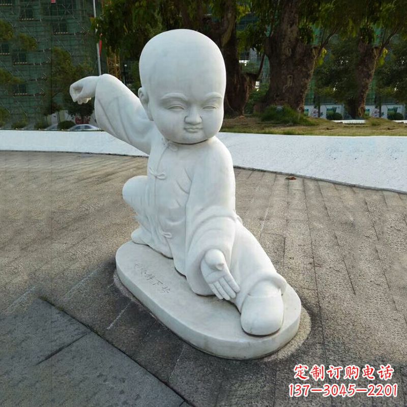 内蒙古瑞士艺术家精美制作的和尚汉白玉石雕塑
