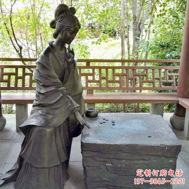 内蒙古古代美女西施下棋情景雕塑