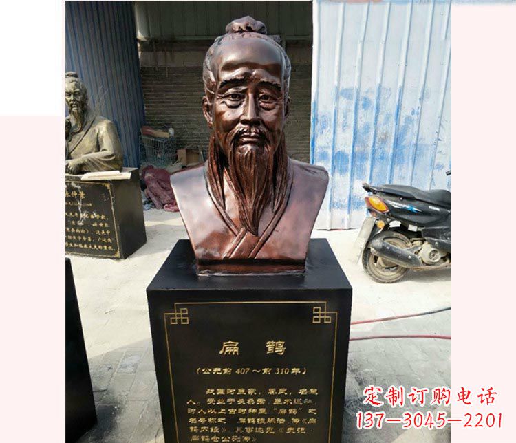 内蒙古铸造古代名医扁鹊胸像，展现生命的传承之美