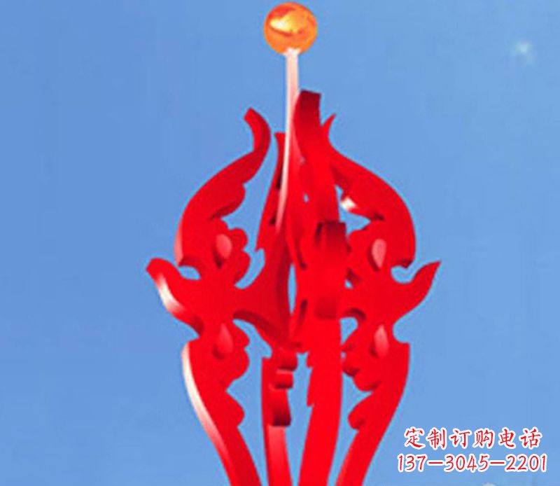 内蒙古中领雕塑出品:不锈钢火苗抽象雕塑