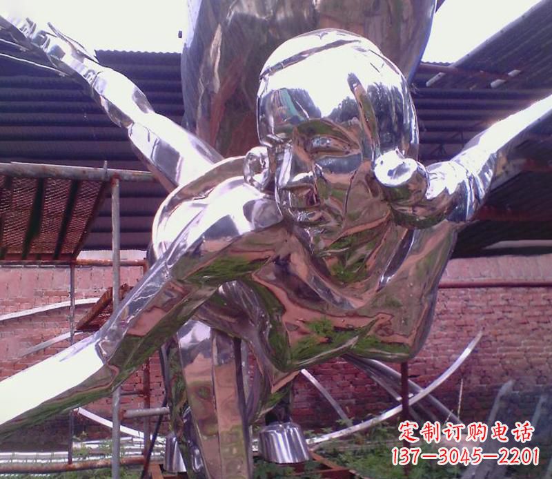 内蒙古彰显经典风采的不锈钢运动员雕塑
