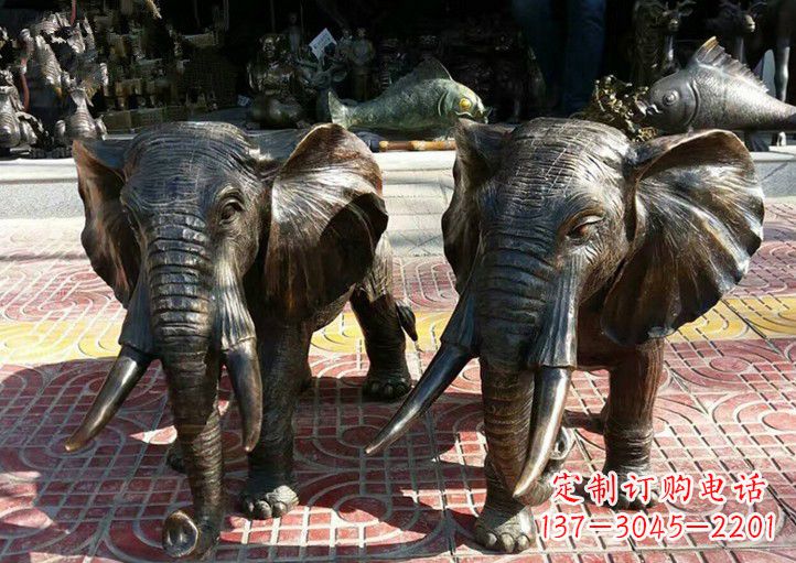 内蒙古中领雕塑出品:专业定制铜大象雕塑