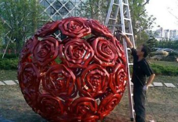 内蒙古不锈钢玫瑰花镂空雕塑