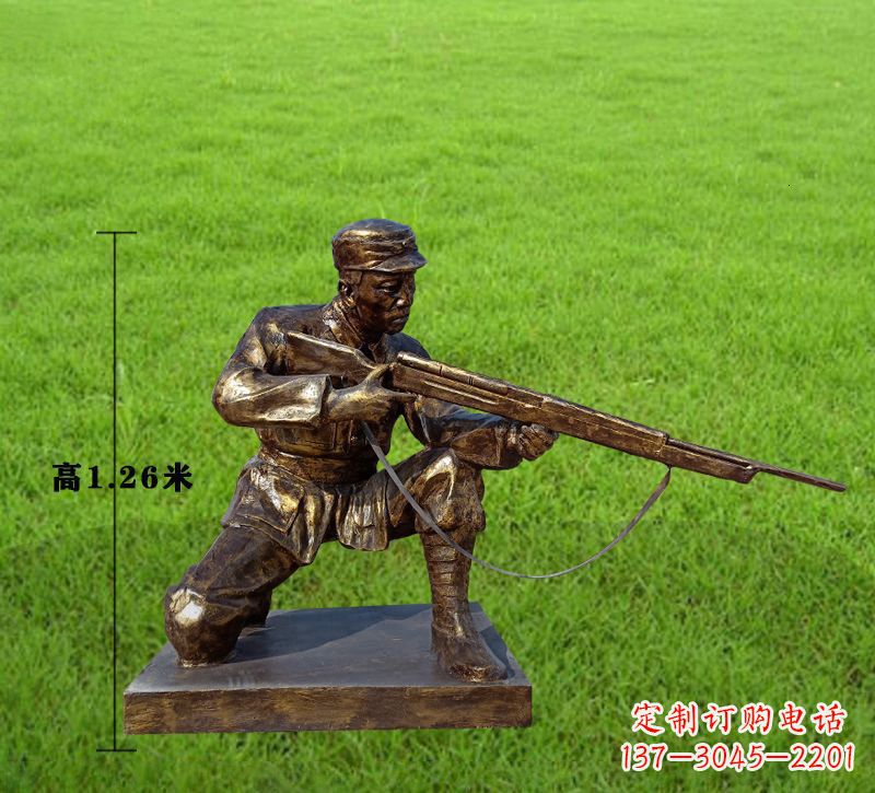 内蒙古纪念红军铜像,精美文物雕塑