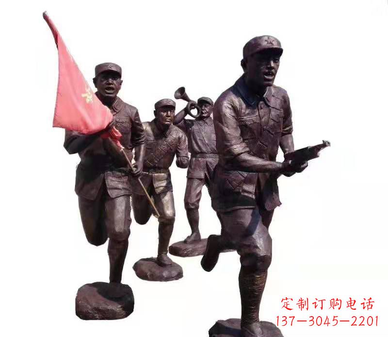 内蒙古传承热血精神,纪念红军英雄:红军人物雕塑
