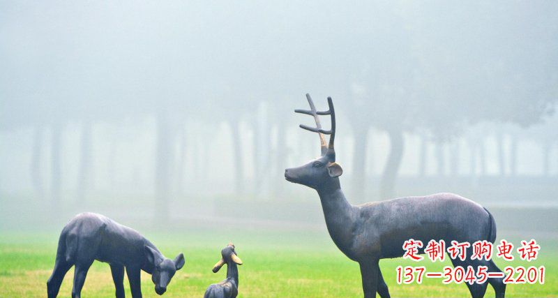 内蒙古鹿一家：精美绝伦的动物铜雕