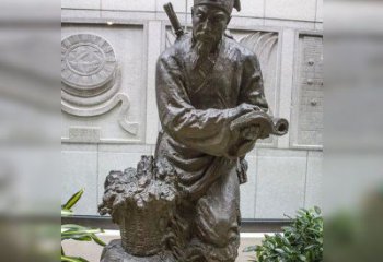 内蒙古中领雕塑自主研发了高雅李时珍铜雕，它以历…