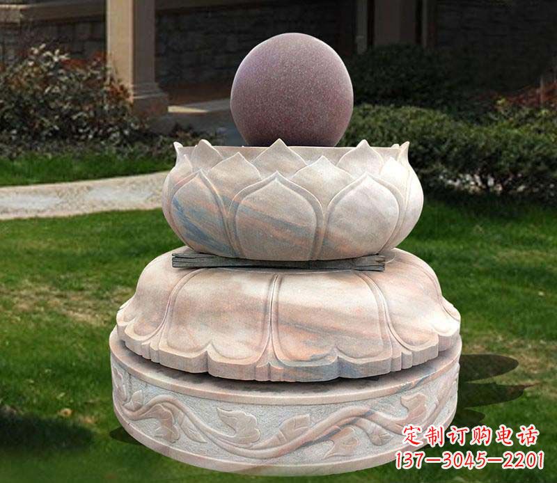 内蒙古石雕小区风水球雕塑