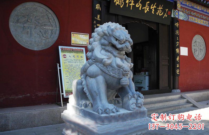 内蒙古石狮子寺庙门口石雕