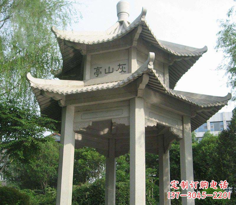 内蒙古双层石凉亭石雕