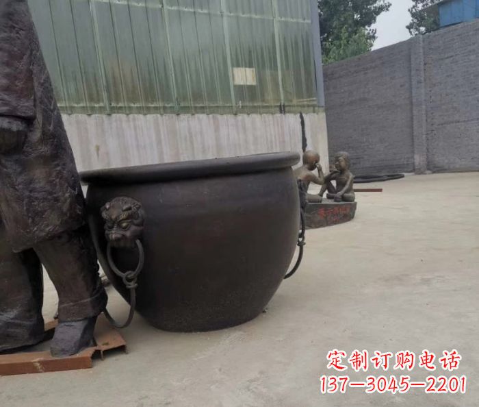 内蒙古水缸铜雕塑 (2)