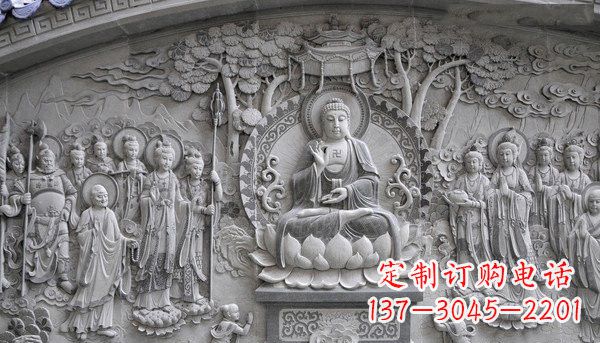 内蒙古寺庙墙壁石浮雕佛像