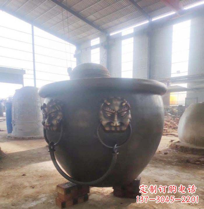 内蒙古寺庙水缸铜雕