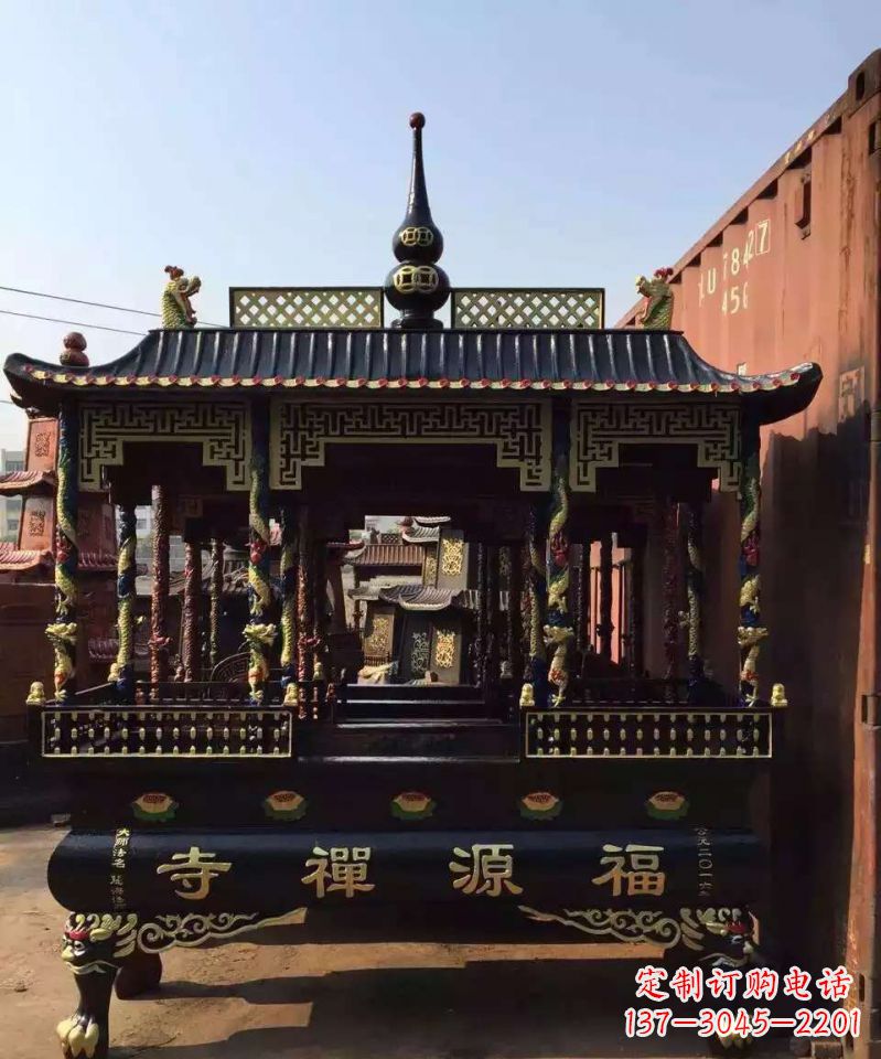 内蒙古寺庙香炉铜雕 (2)