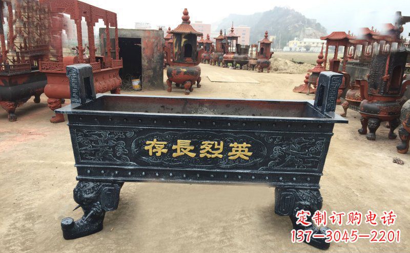 内蒙古寺庙香炉铜雕 (4)