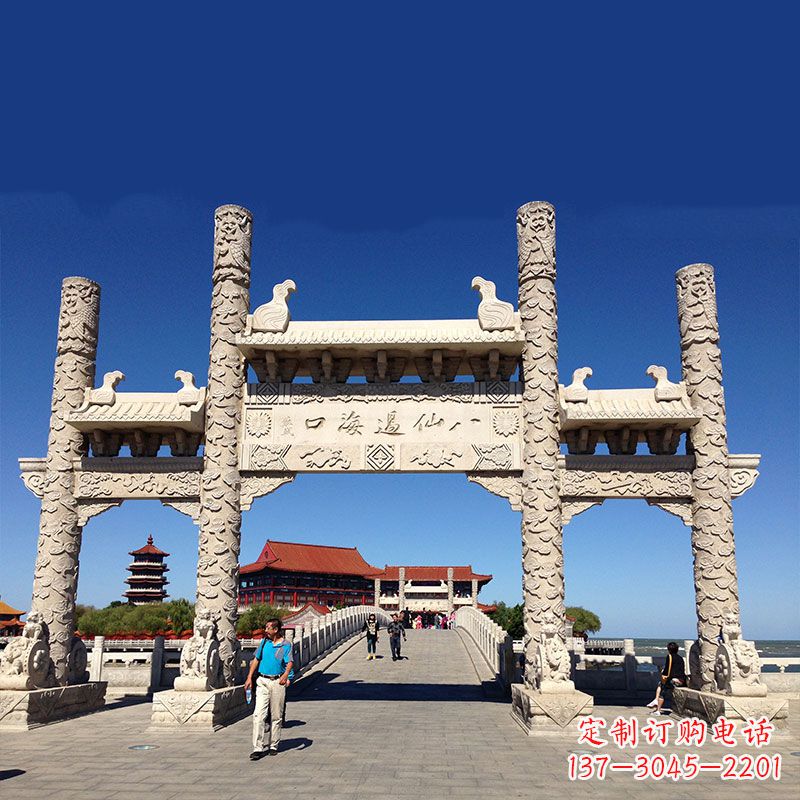 内蒙古寺院大门无楼石牌坊