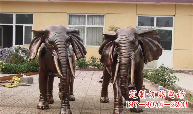 内蒙古铜雕大象公司门口动物雕塑
