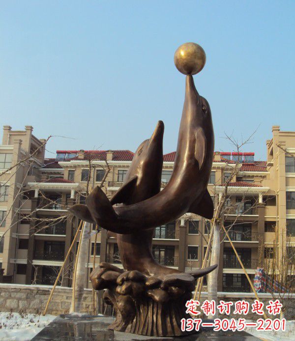 内蒙古铜雕海豚雕塑 (2)