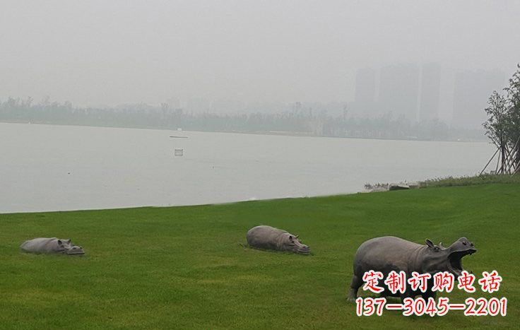 内蒙古铜雕河马公园动物雕塑