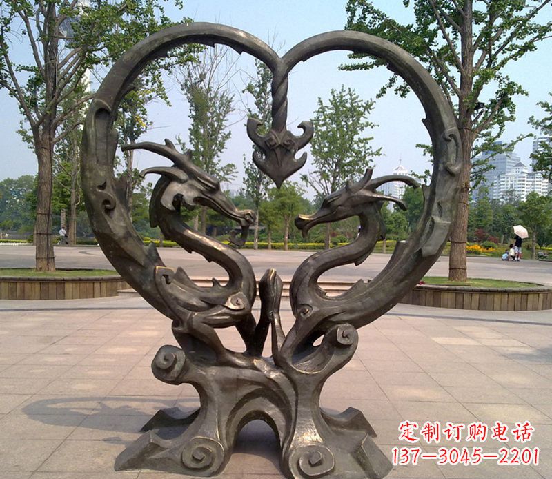 内蒙古铜雕双龙戏珠
