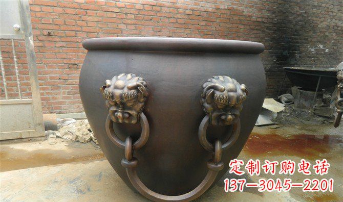内蒙古铜雕水缸寺庙景观雕塑_2