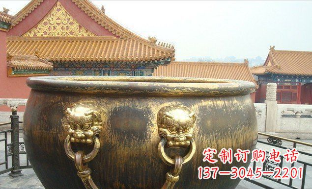 内蒙古铜雕水缸寺庙景观雕塑 (2)