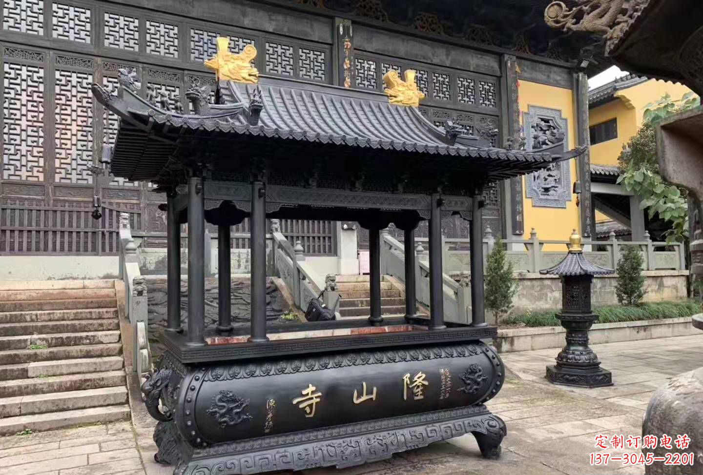 内蒙古铜雕香炉寺庙景观户外摆件