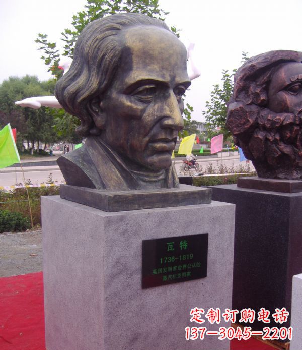 内蒙古瓦特胸像名人铜雕 (2)