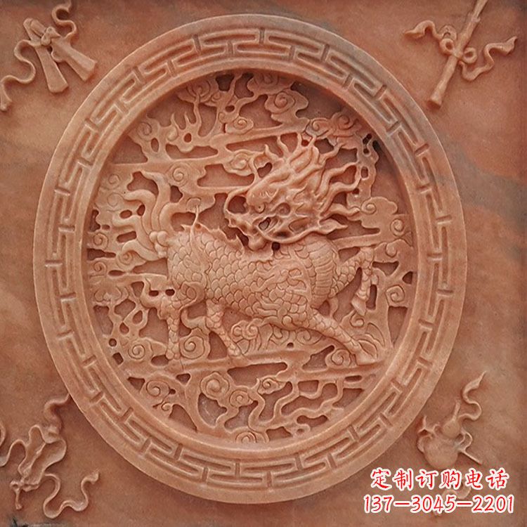 内蒙古晚霞红麒麟建筑装饰壁画