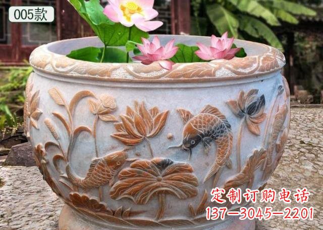 内蒙古晚霞红水缸鱼缸雕塑