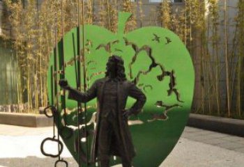 内蒙古苹果铜雕，传承西方经典名人物牛顿