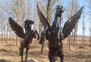 内蒙古优雅传神的飞马铜雕