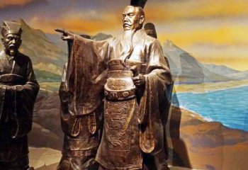 内蒙古中领雕塑-精美秦始皇大型铜雕像