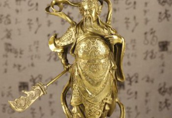 内蒙古中领雕塑|关羽铜像：令人惊叹的纯黄铜武财神